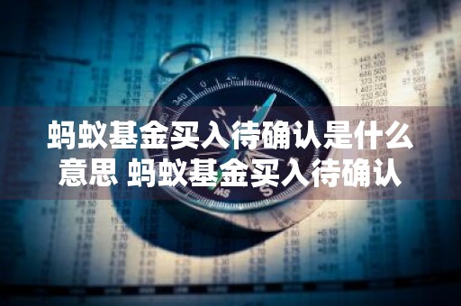蚂蚁基金买入待确认是什么意思 蚂蚁基金买入待确认是什么意思