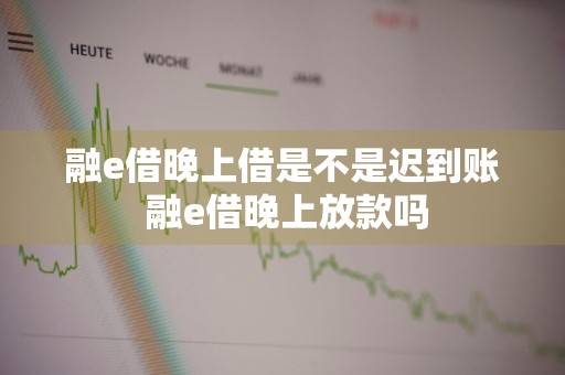 融e借晚上借是不是迟到账 融e借晚上放款吗