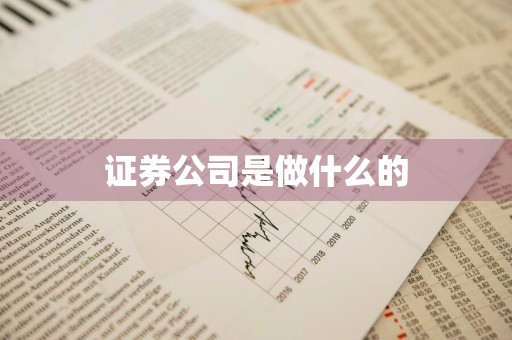 证券公司是做什么的