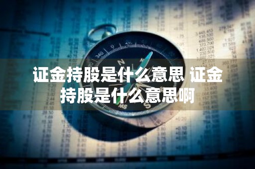证金持股是什么意思 证金持股是什么意思啊