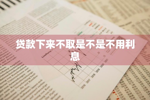 贷款下来不取是不是不用利息