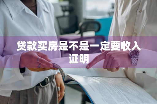 贷款买房是不是一定要收入证明