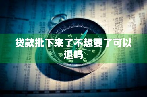 贷款批下来了不想要了可以退吗