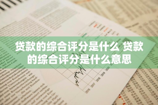 贷款的综合评分是什么 贷款的综合评分是什么意思