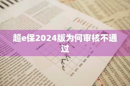 超e保2024版为何审核不通过