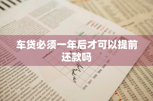 车贷必须一年后才可以提前还款吗