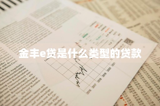 金丰e贷是什么类型的贷款
