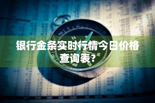 银行金条实时行情今日价格查询表?