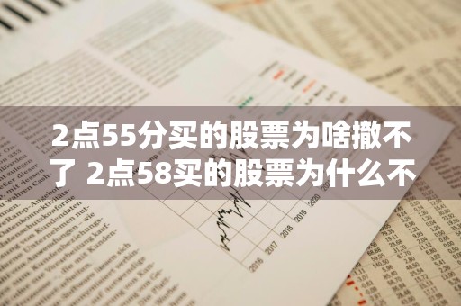 2点55分买的股票为啥撤不了 2点58买的股票为什么不能撤销