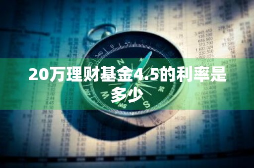 20万理财基金4.5的利率是多少