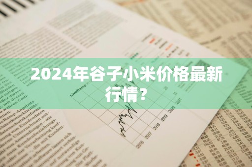 2024年谷子小米价格最新行情？