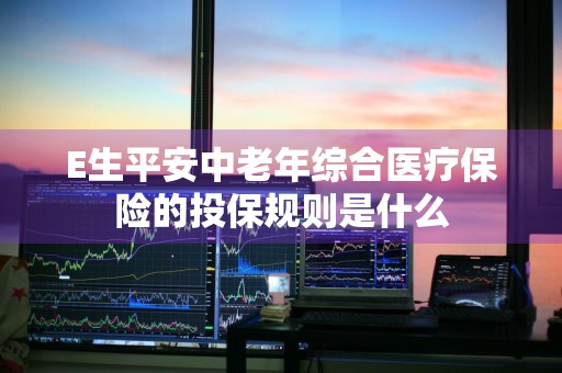 E生平安中老年综合医疗保险的投保规则是什么