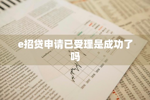 e招贷申请已受理是成功了吗