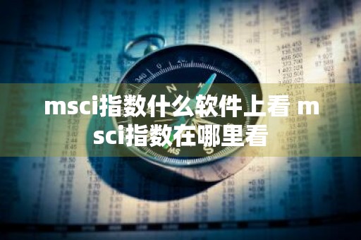 msci指数什么软件上看 msci指数在哪里看