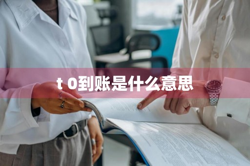 t+0到账是什么意思